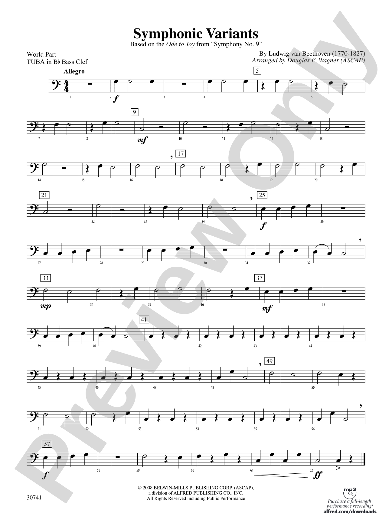 Symphonic Variants (Based on "Ode to Joy" from Symphony No. 9): (wp) B-flat Tuba B.C.