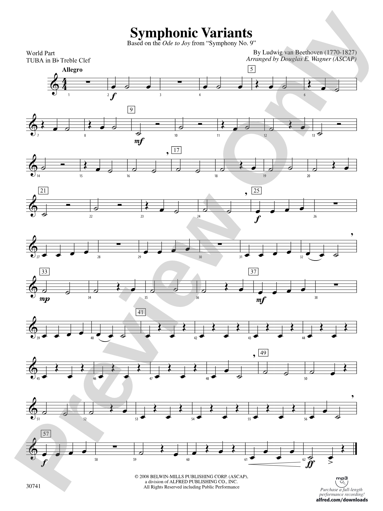 Symphonic Variants (Based on "Ode to Joy" from Symphony No. 9): (wp) B-flat Tuba T.C.