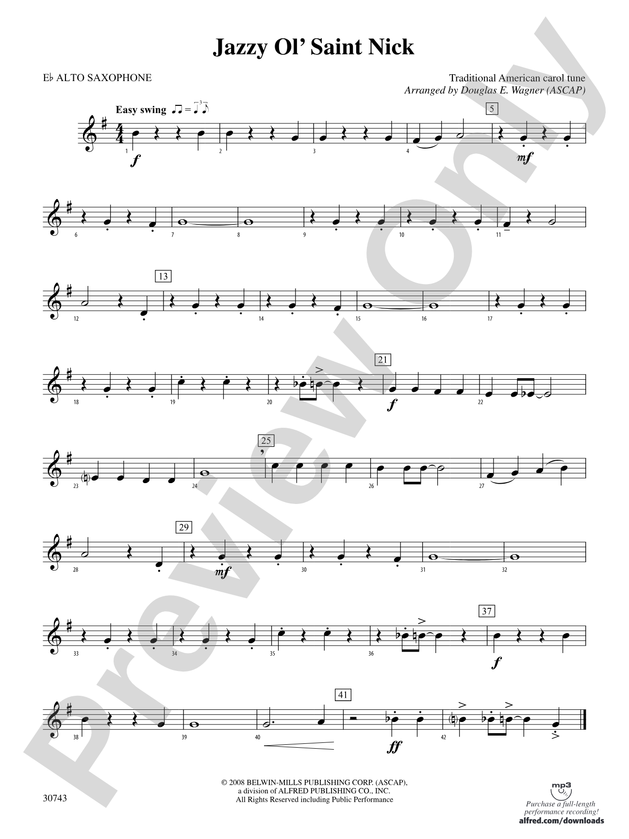 Jazzy Ol' Saint Nick: E-flat Alto Saxophone