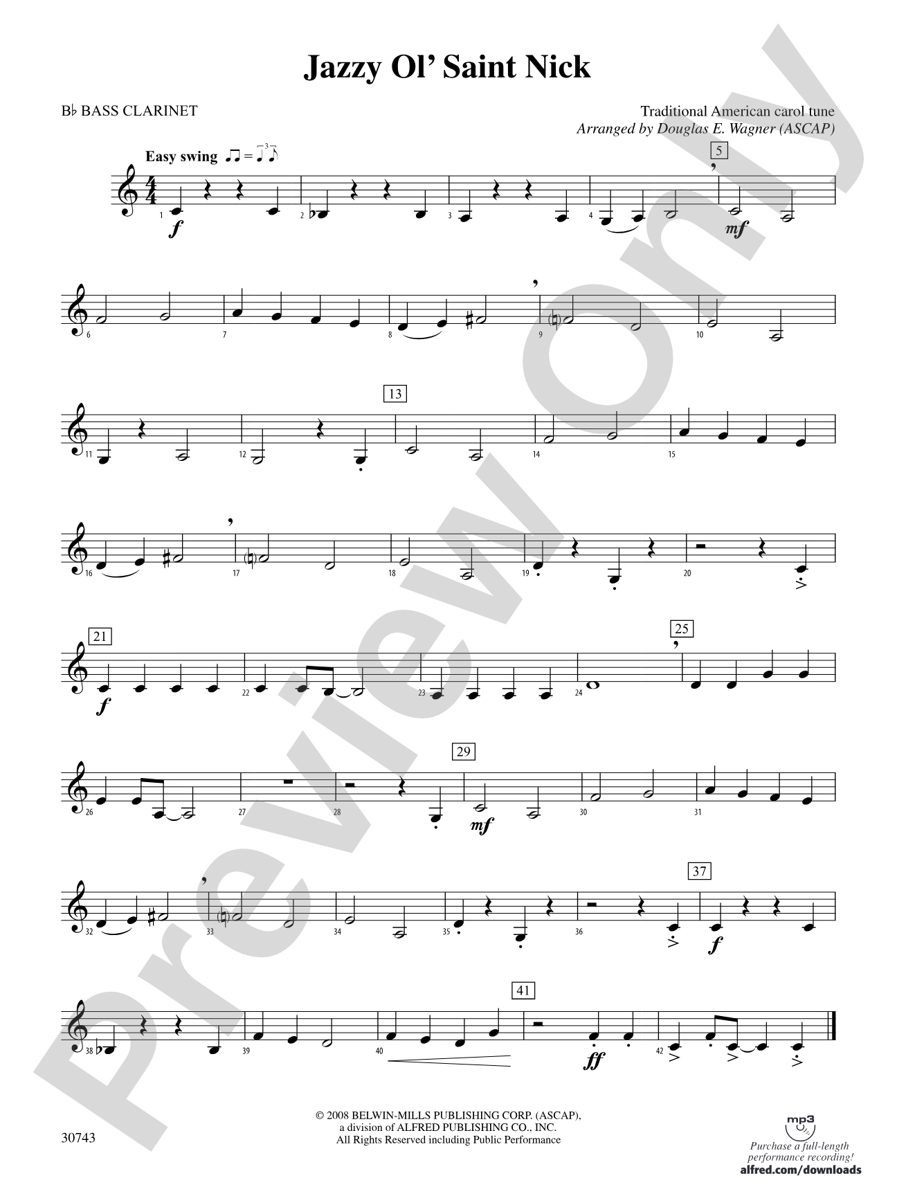 Jazzy Ol' Saint Nick: B-flat Bass Clarinet