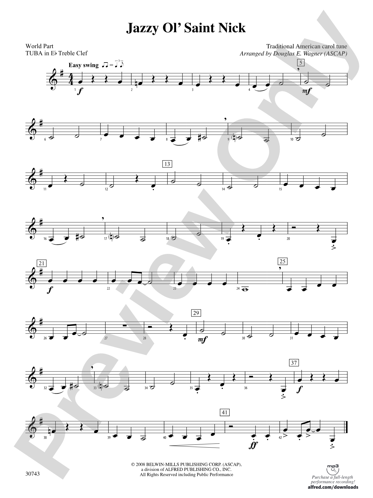Jazzy Ol' Saint Nick: (wp) E-flat Tuba T.C.