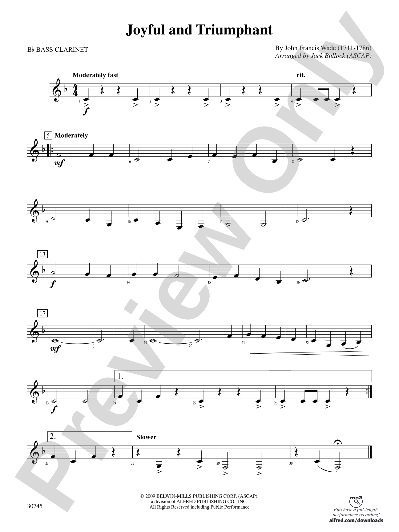 Joyful and Triumphant: B-flat Bass Clarinet