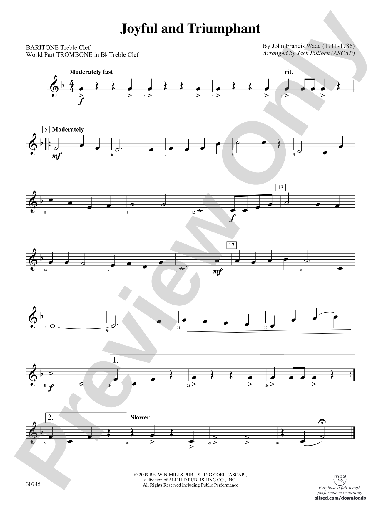Joyful and Triumphant: Baritone T.C.