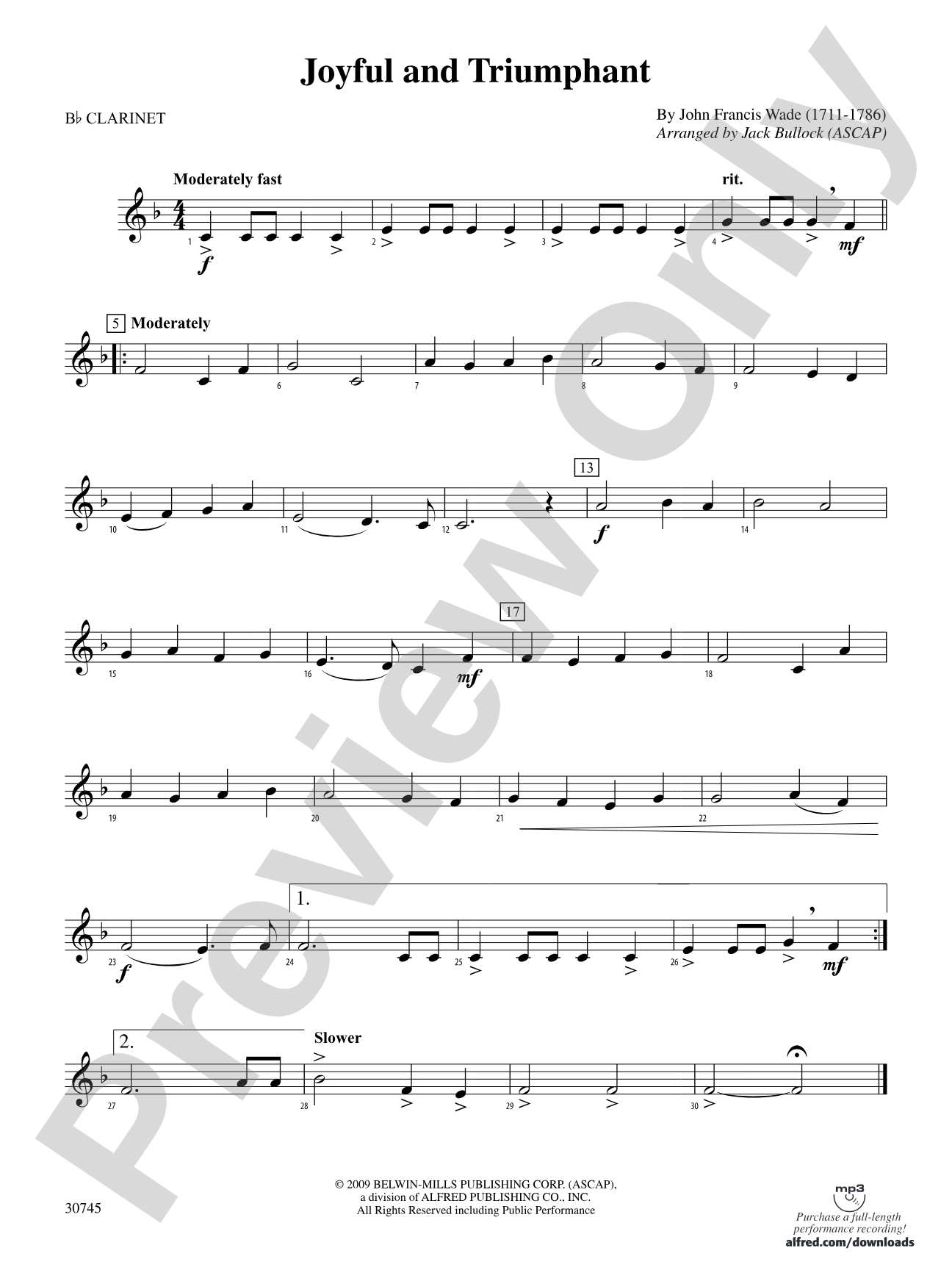 Joyful and Triumphant: 1st B-flat Clarinet