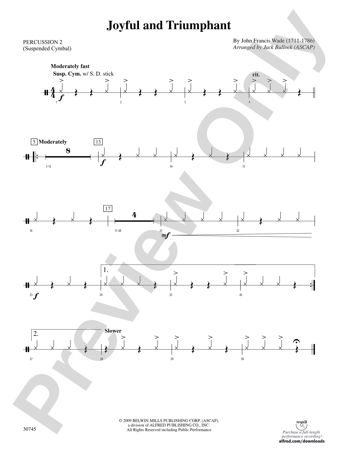 Joyful and Triumphant: 2nd Percussion