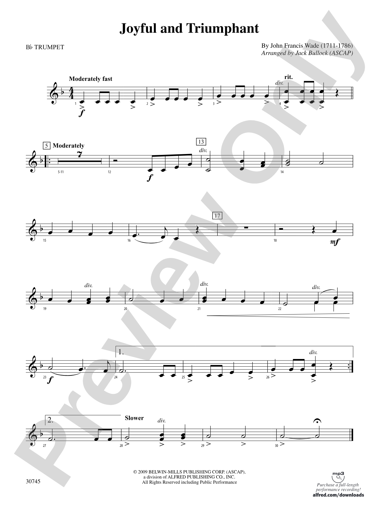 Joyful and Triumphant: 1st B-flat Trumpet