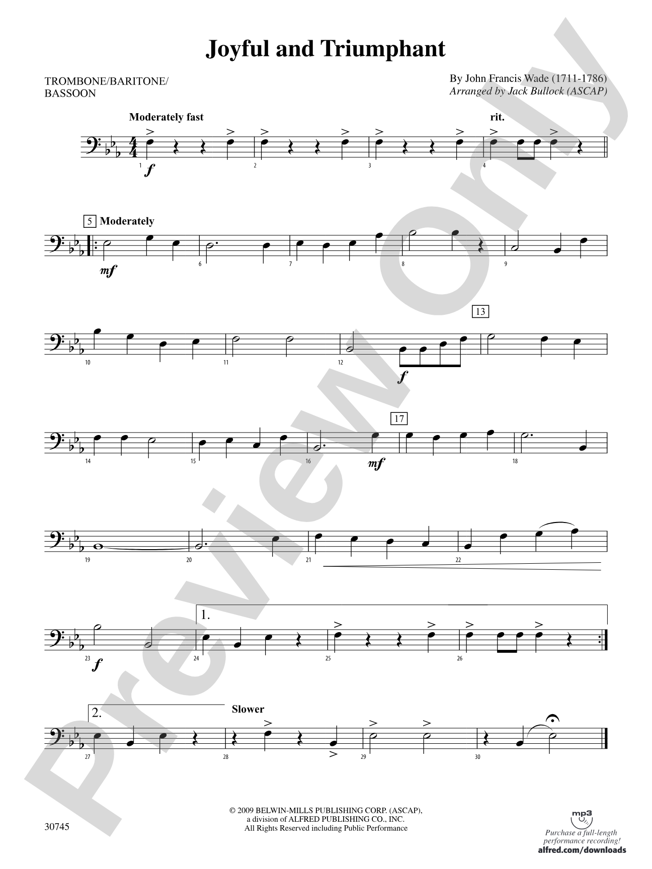 Joyful and Triumphant: 1st Trombone