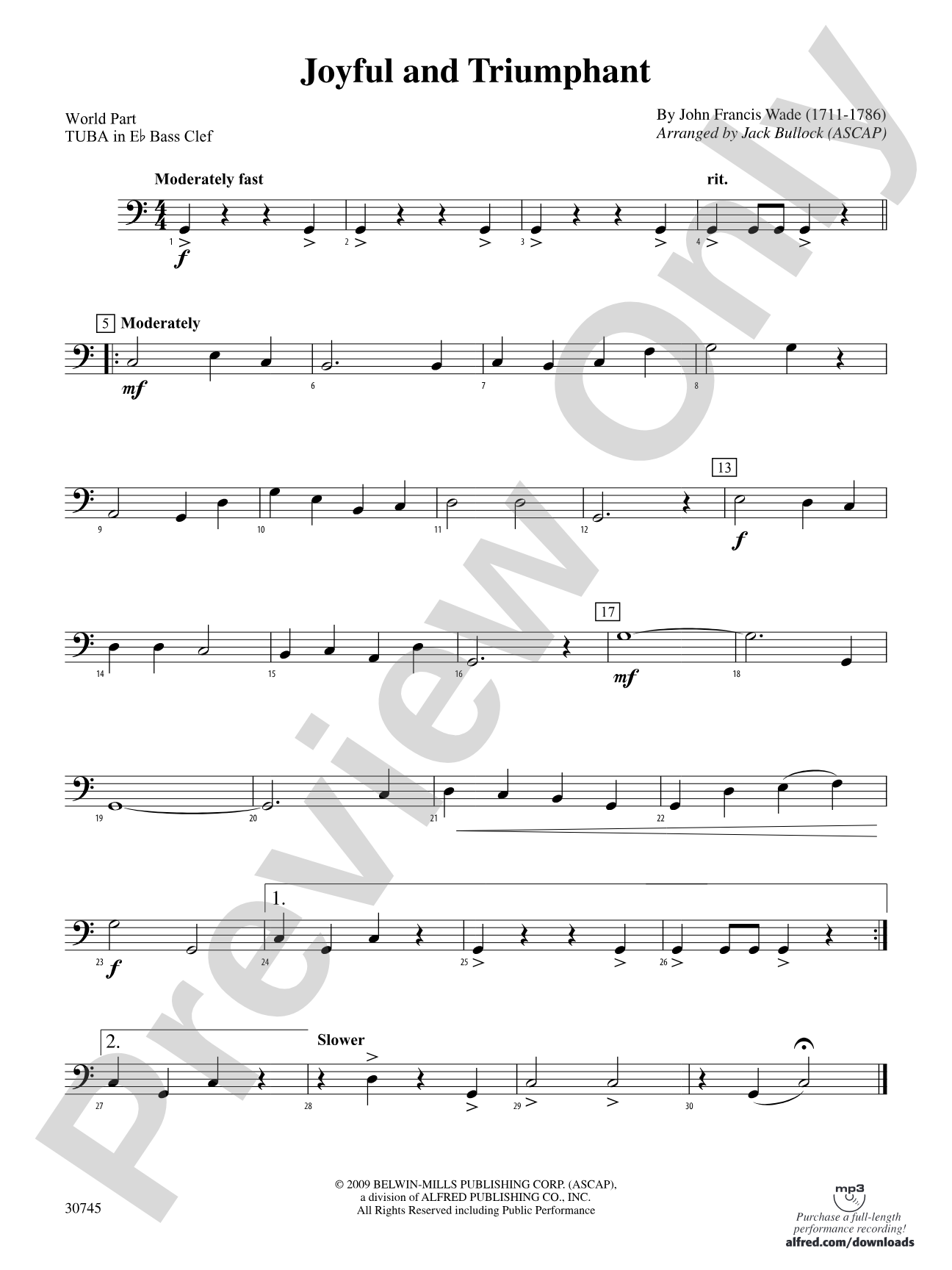 Joyful and Triumphant: (wp) E-flat Tuba B.C.