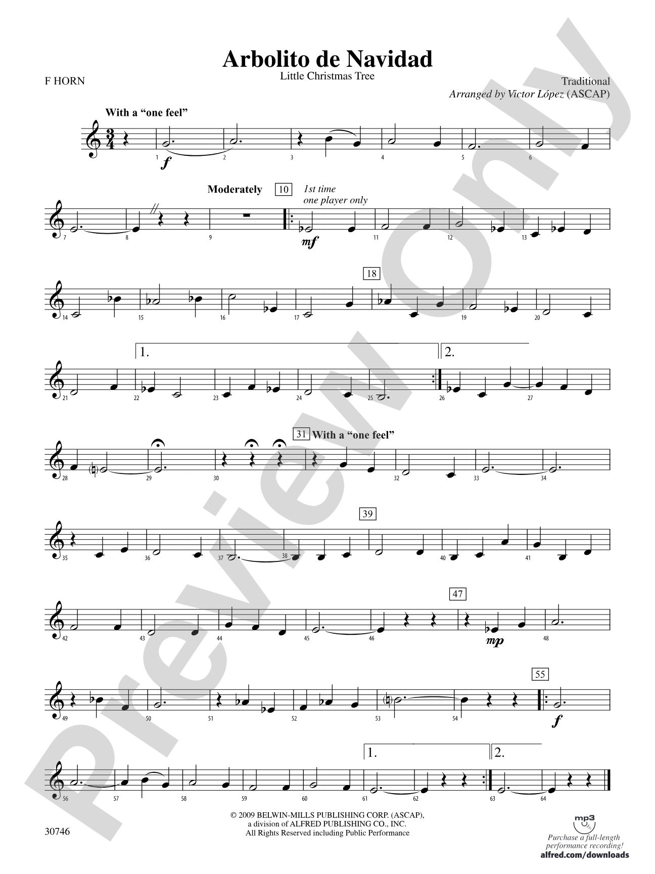Arbolito de Navidad: 1st F Horn