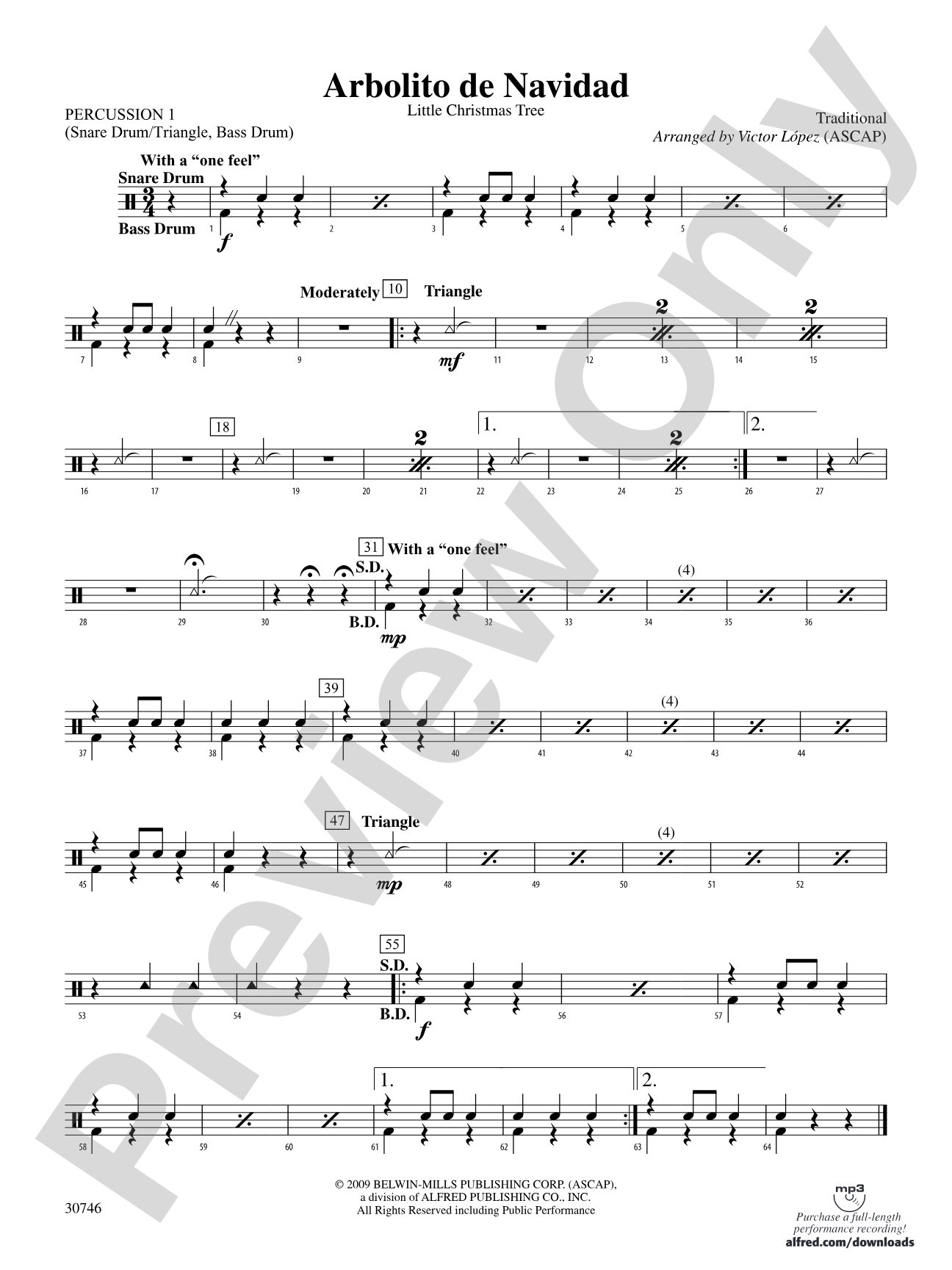 Arbolito de Navidad: 1st Percussion