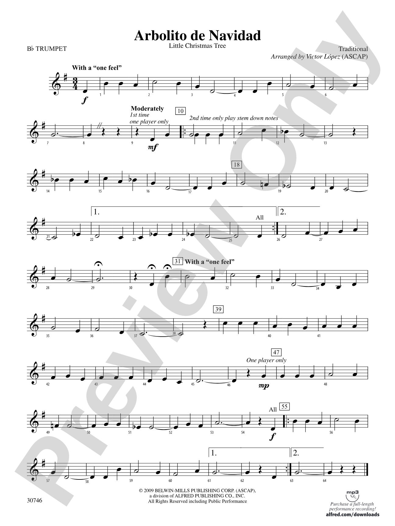 Arbolito de Navidad: 1st B-flat Trumpet