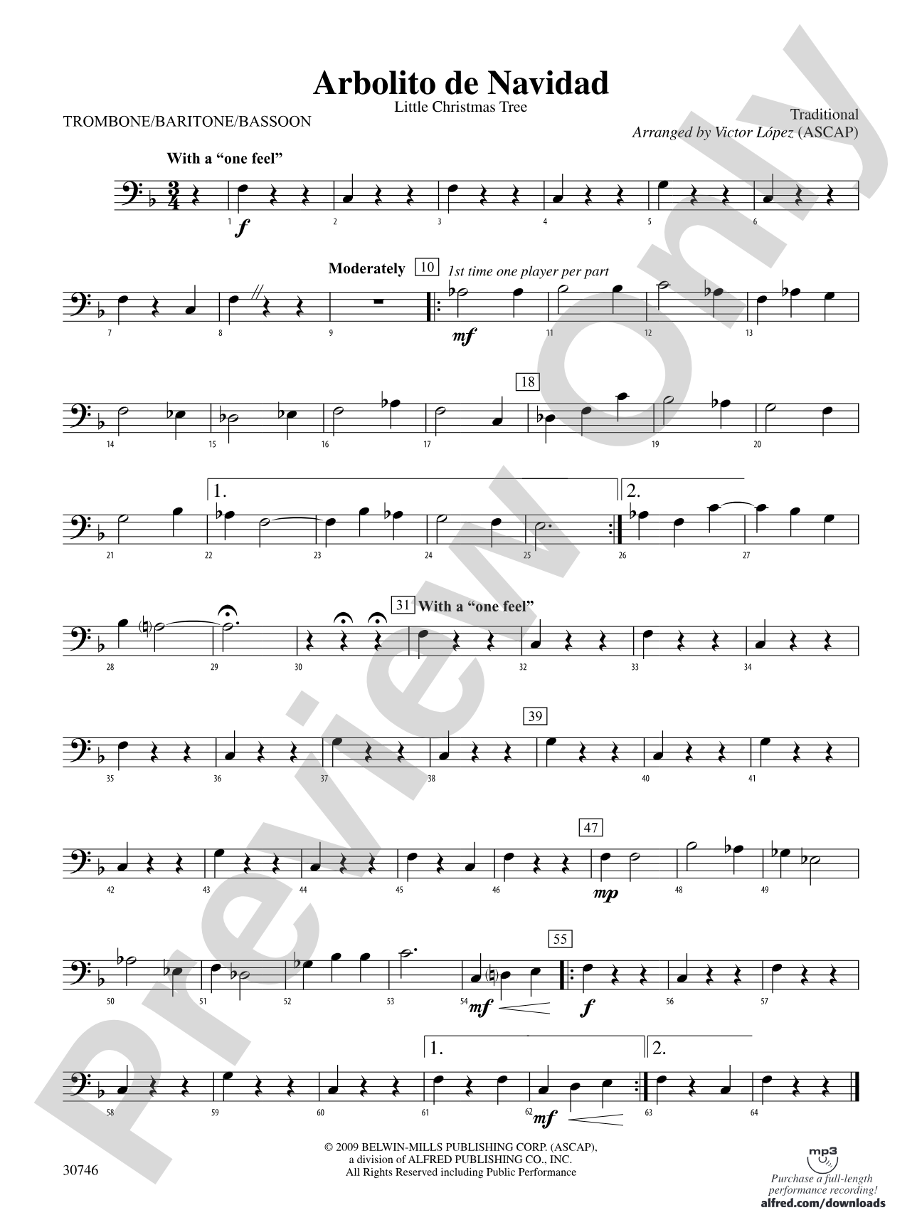 Arbolito de Navidad: 1st Trombone