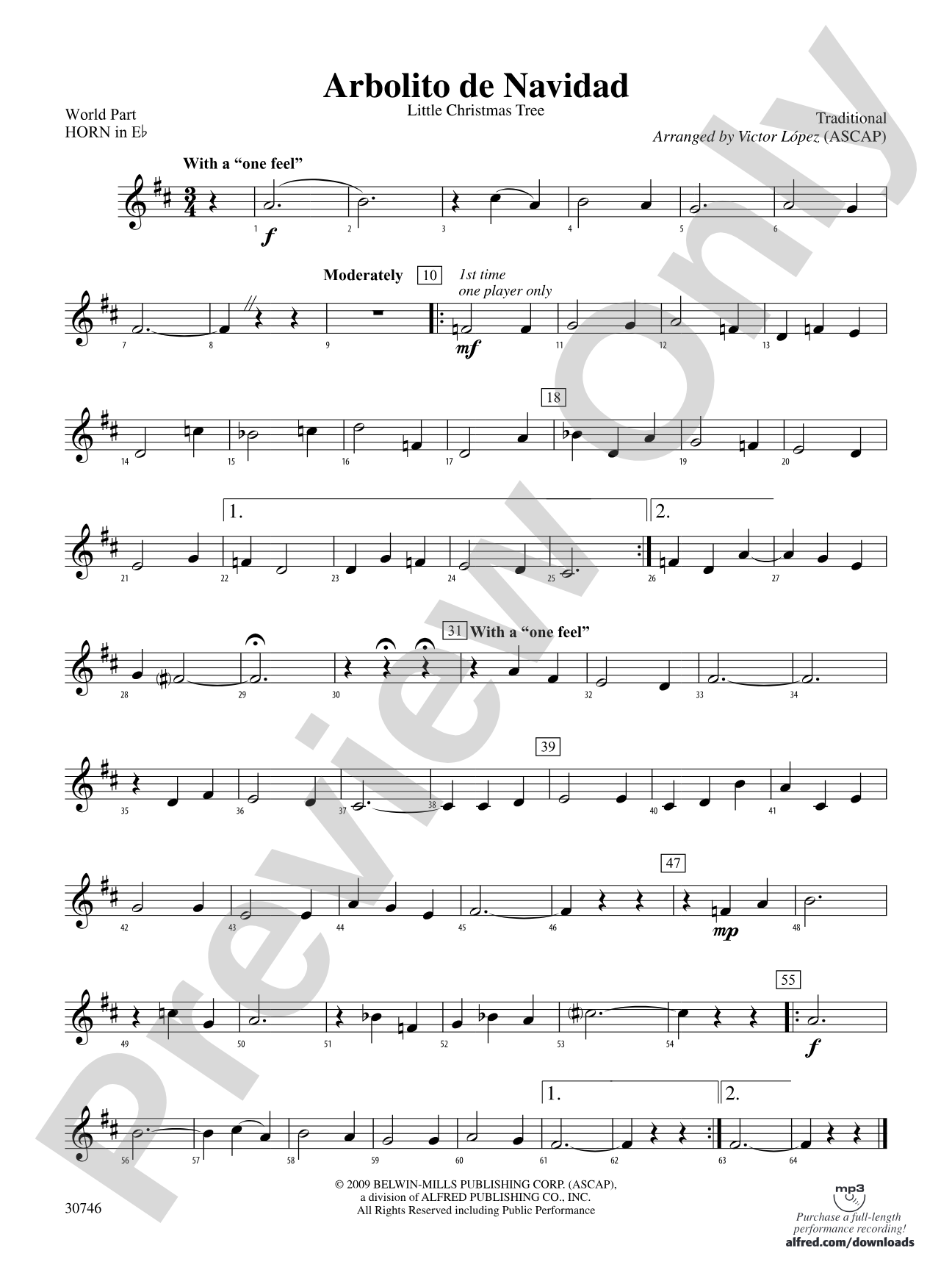 Arbolito de Navidad: (wp) 1st Horn in E-flat