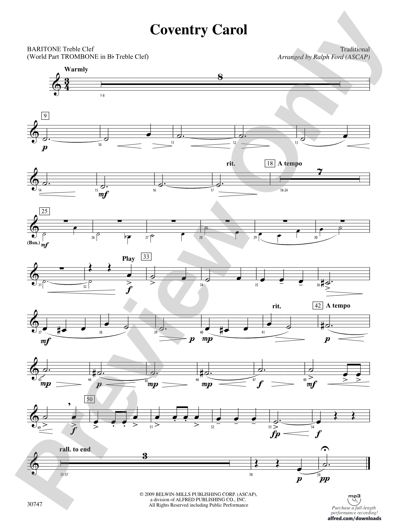 Coventry Carol: Baritone T.C.