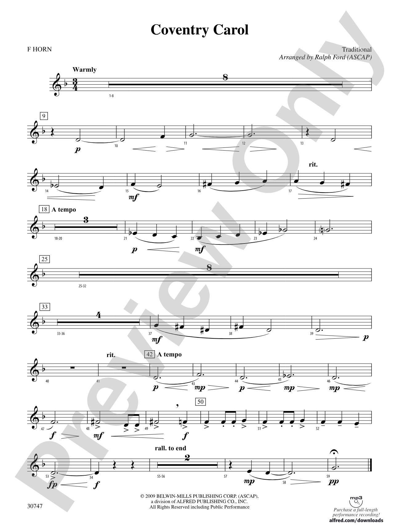 Coventry Carol: 1st F Horn