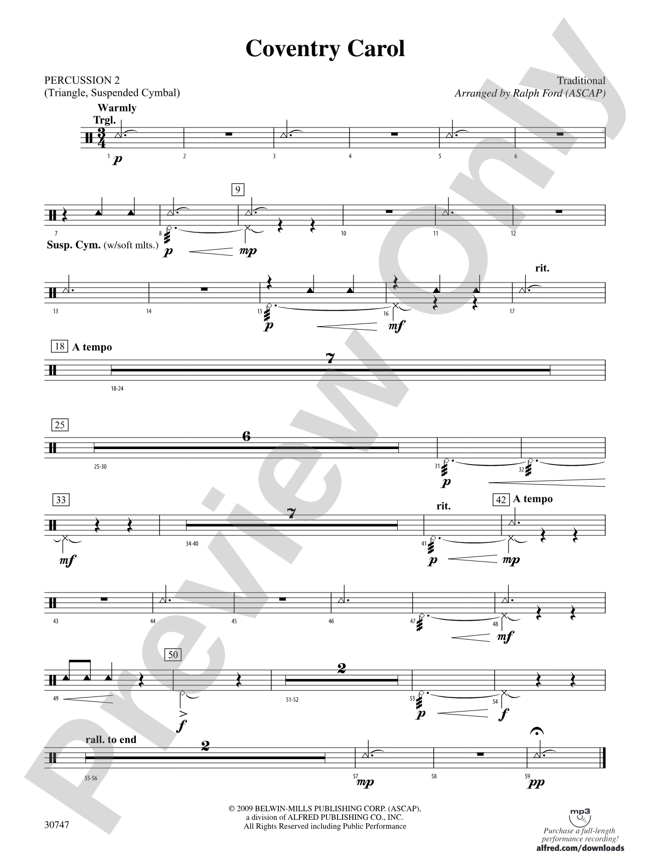 Coventry Carol: 2nd Percussion