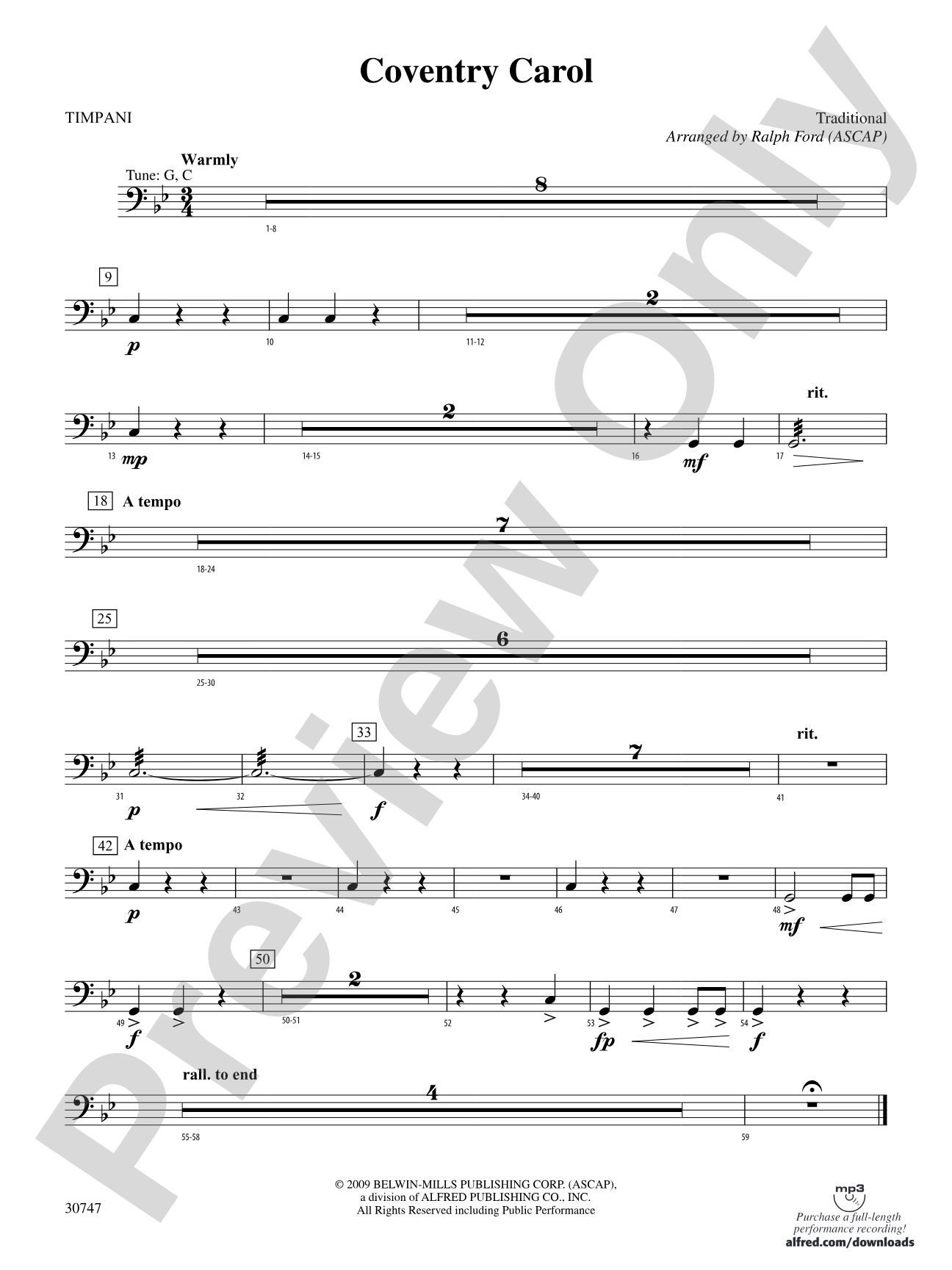 Coventry Carol: Timpani