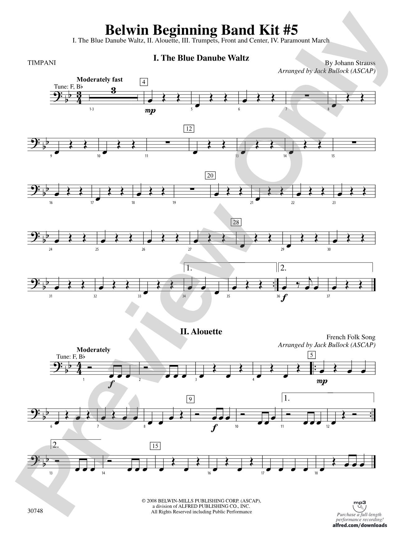 Belwin Beginning Band Kit #5: Timpani