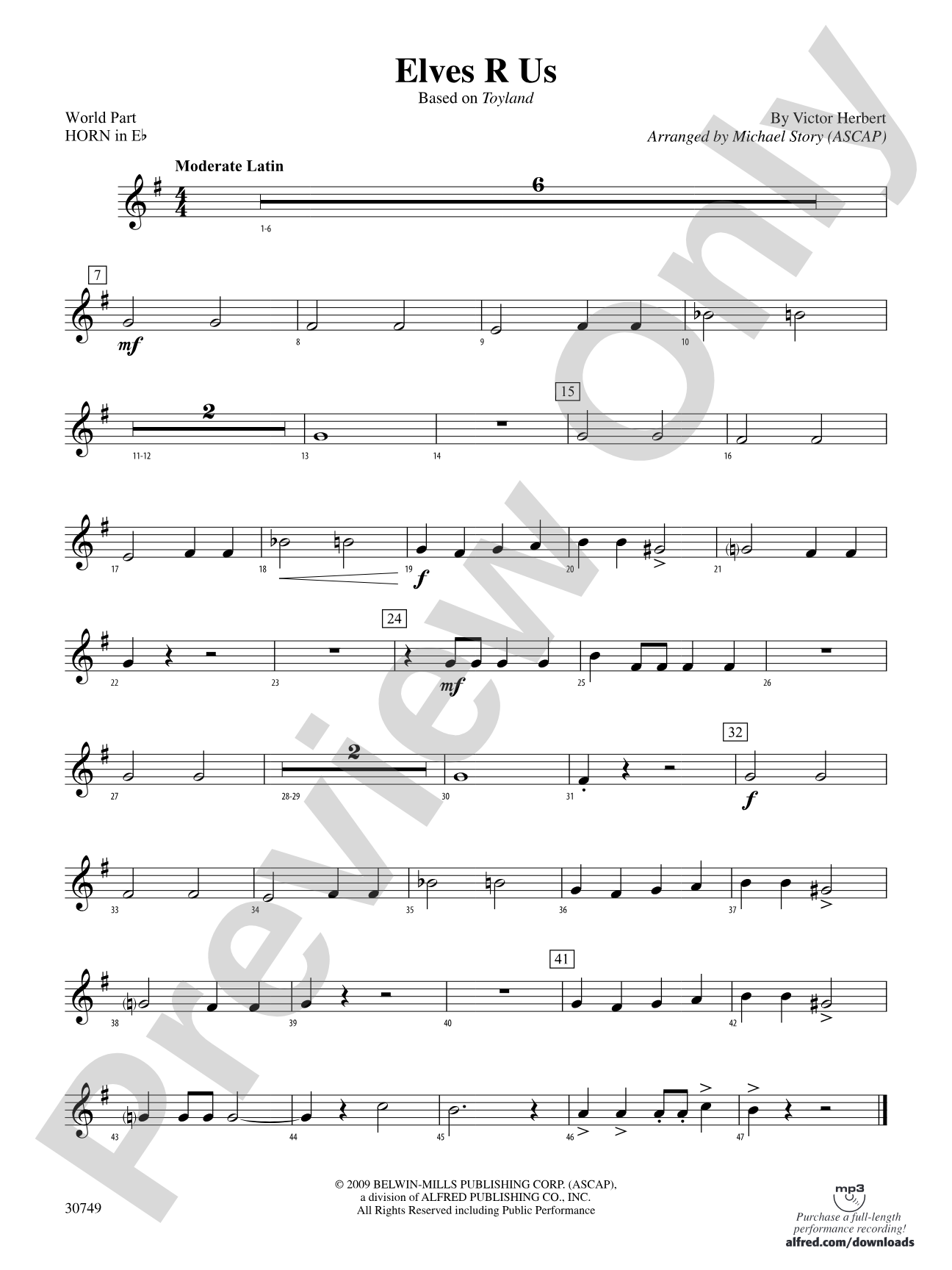 Elves R Us (Based on Toyland): (wp) 1st Horn in E-flat