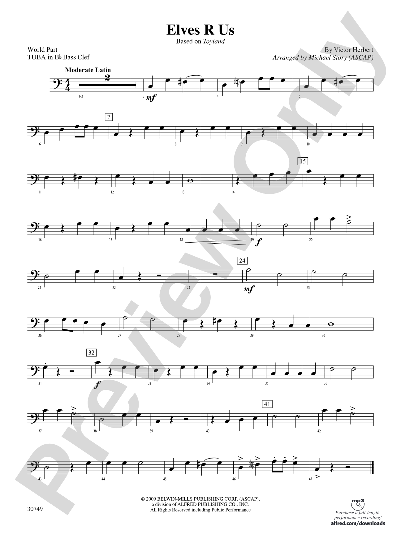 Elves R Us (Based on Toyland): (wp) B-flat Tuba B.C.