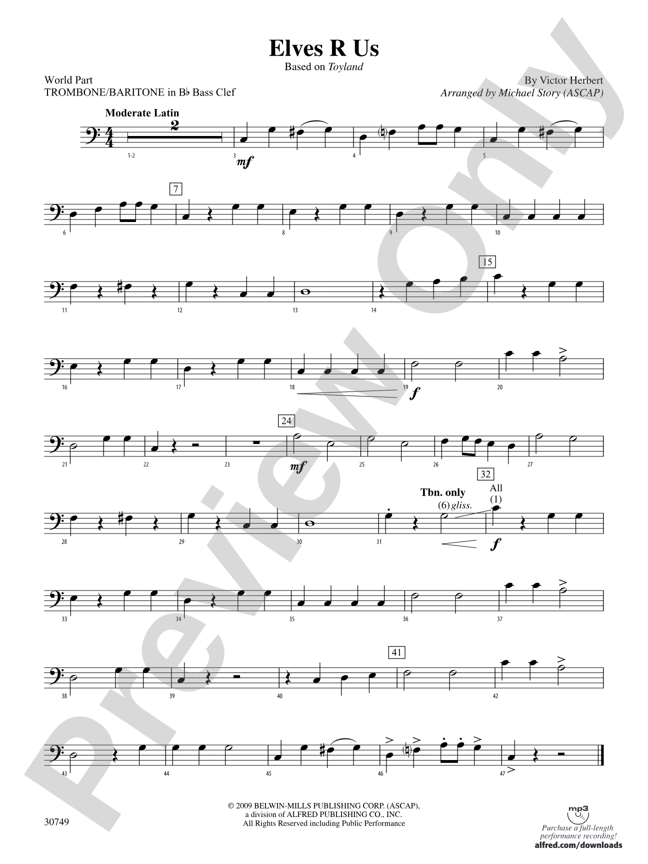 Elves R Us (Based on Toyland): (wp) 1st B-flat Trombone B.C.