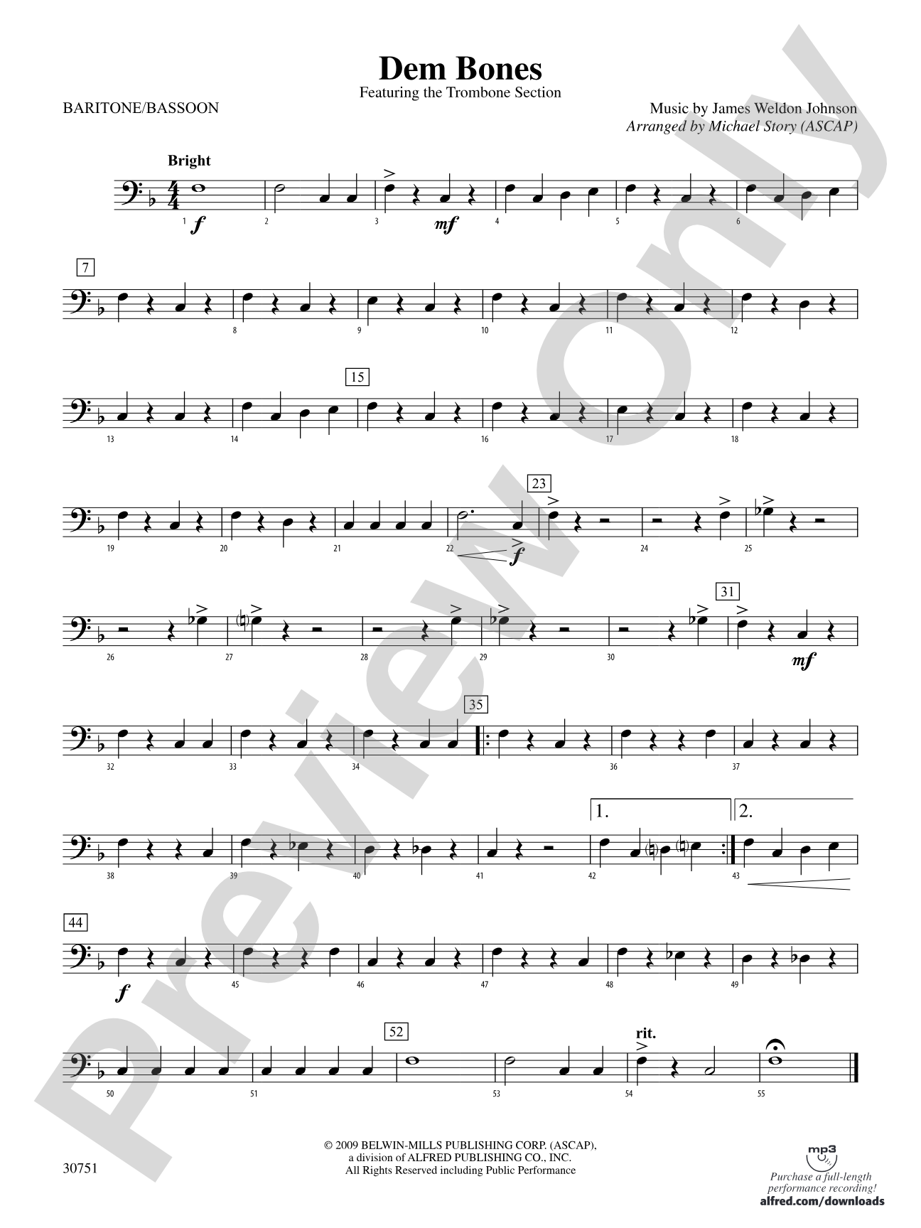 Dem Bones: Baritone B.C.
