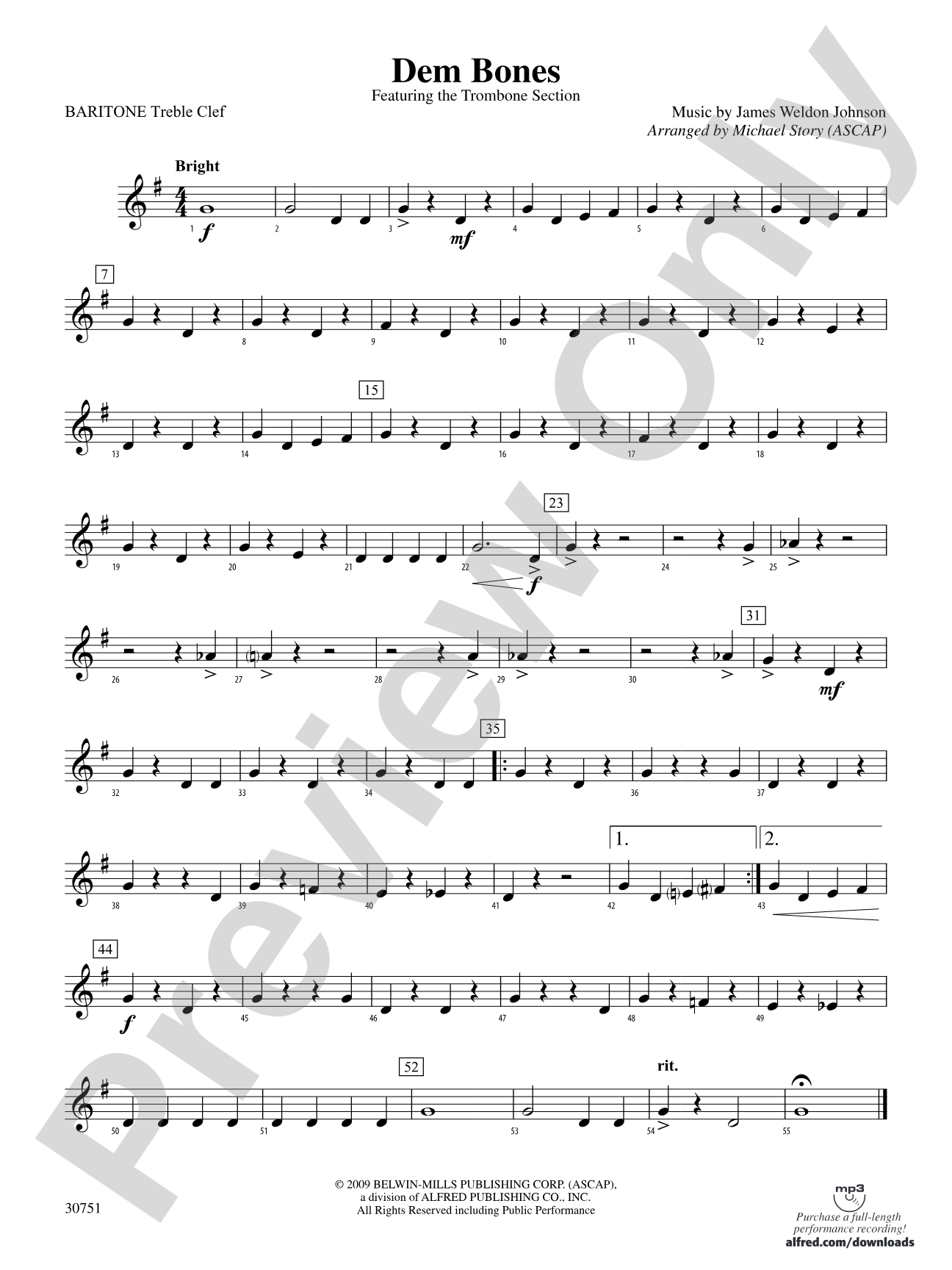 Dem Bones: Baritone T.C.