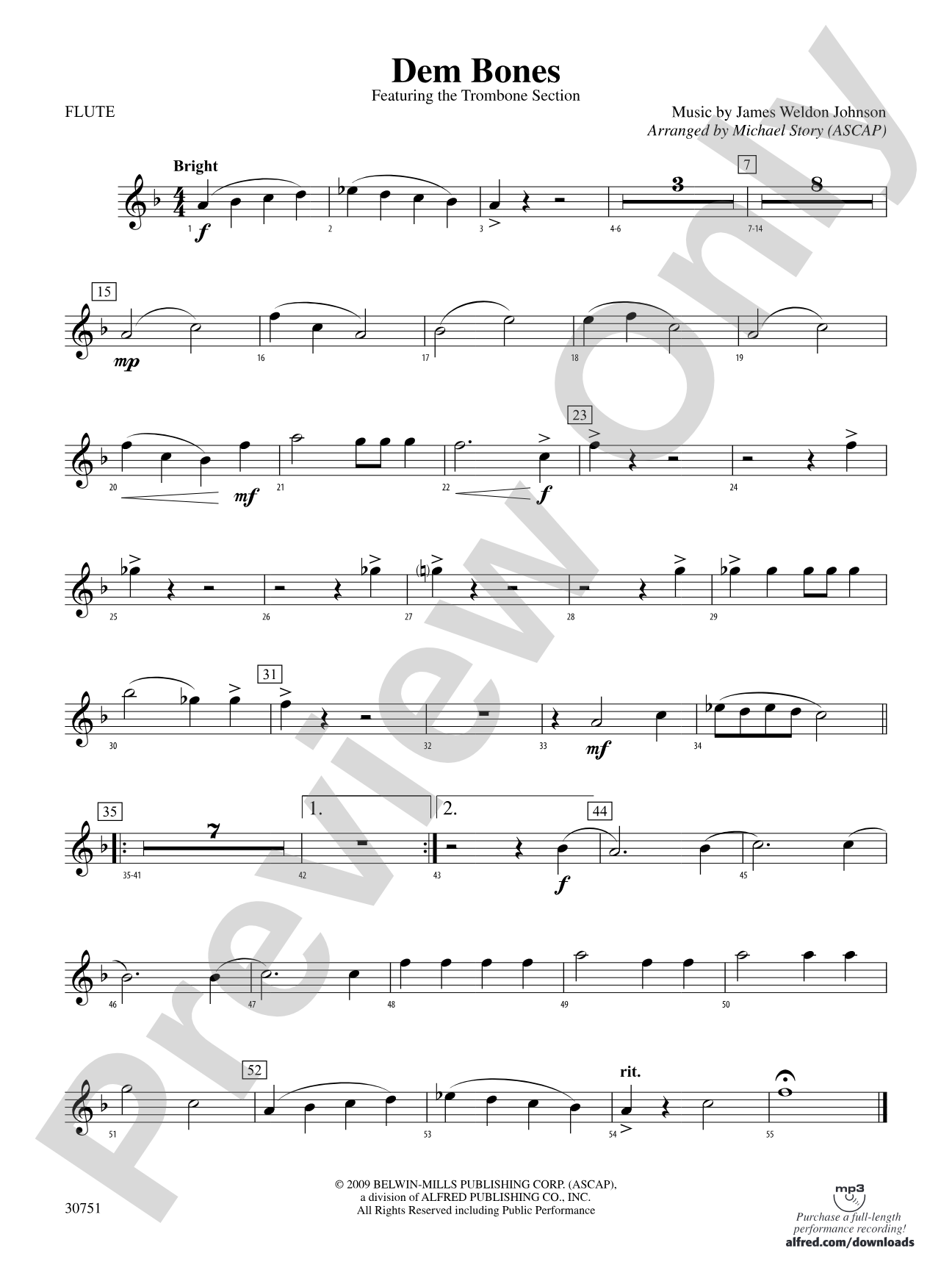 Dem Bones: Flute