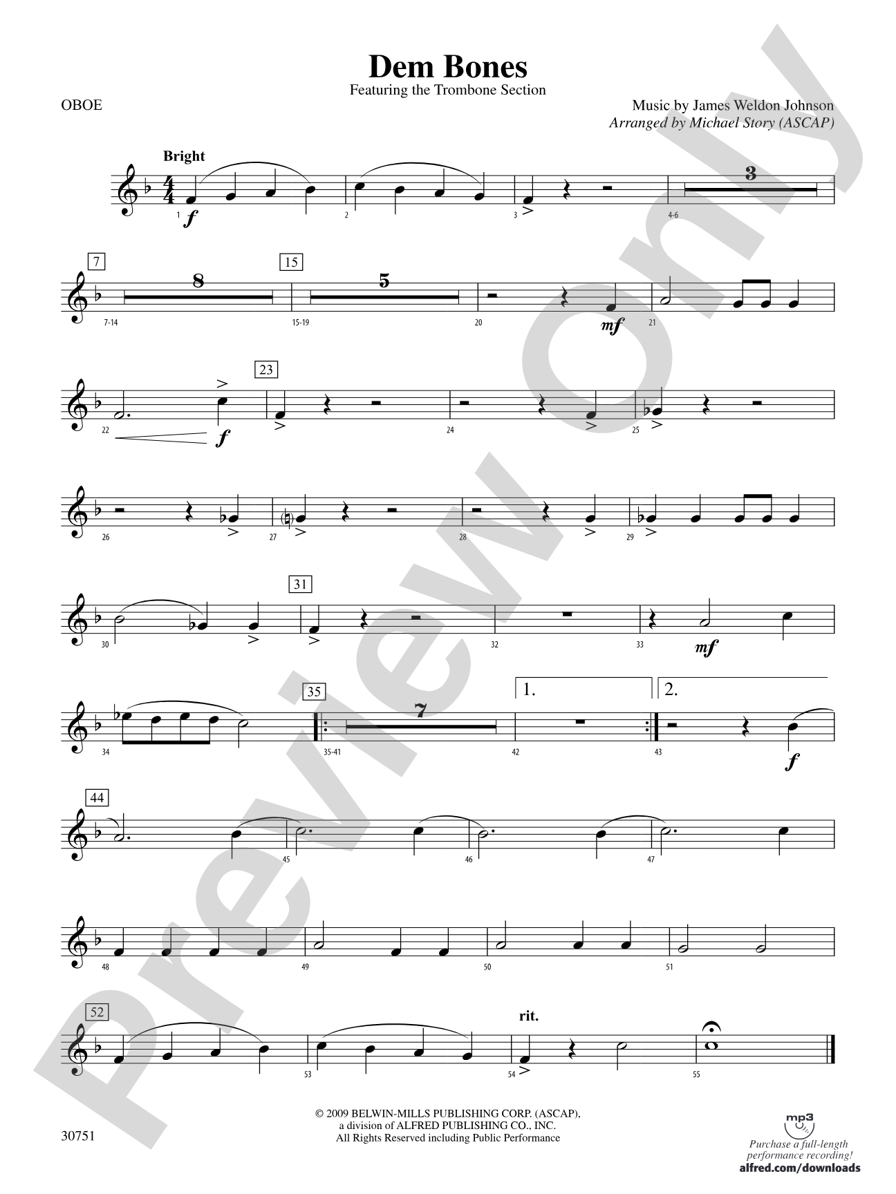 Dem Bones: Oboe