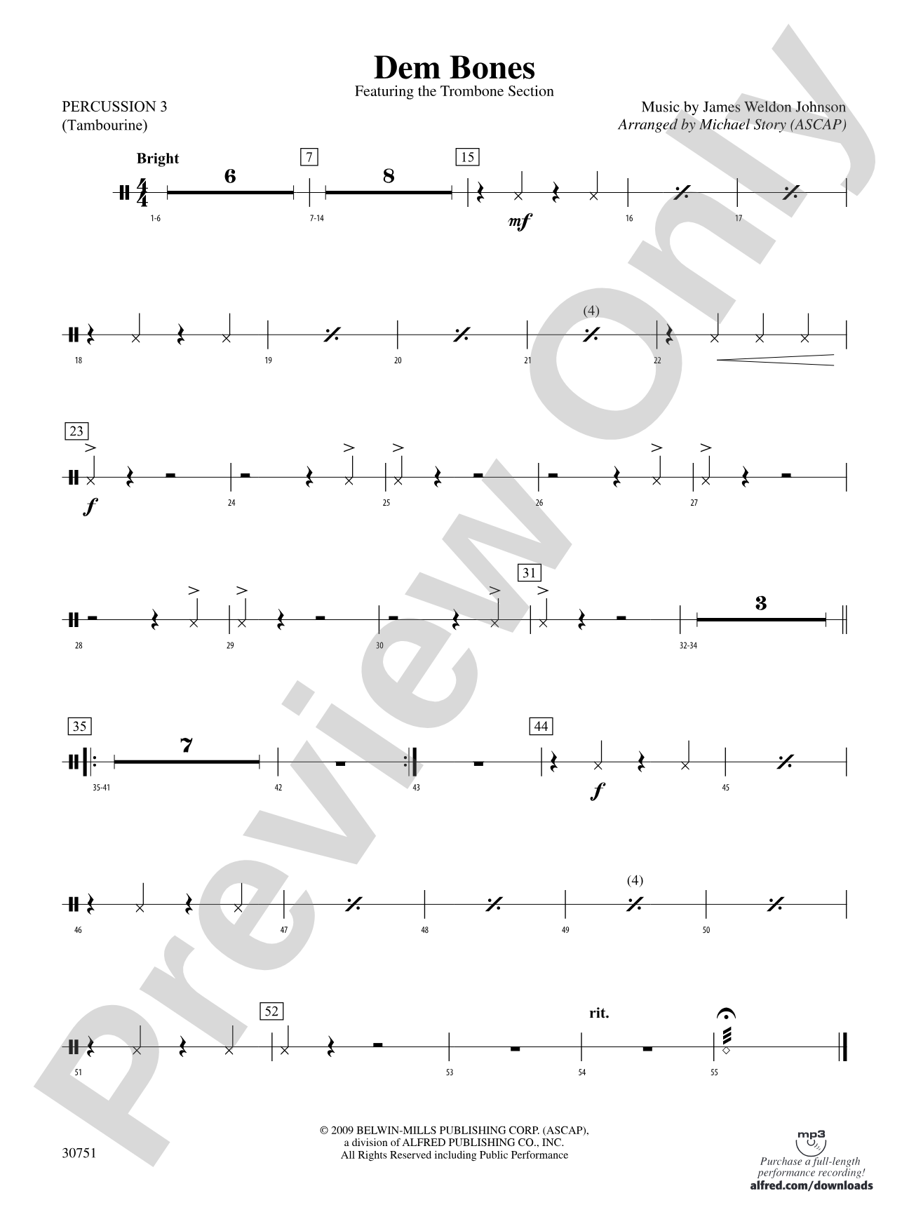 Dem Bones: 3rd Percussion