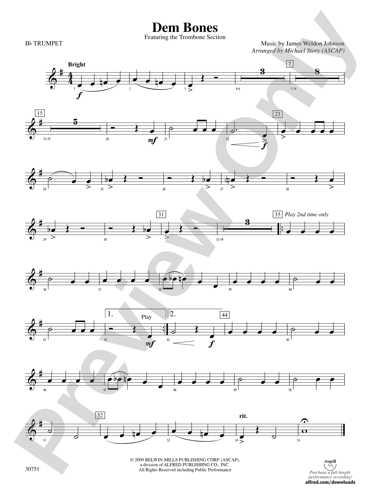 Dem Bones: 1st B-flat Trumpet