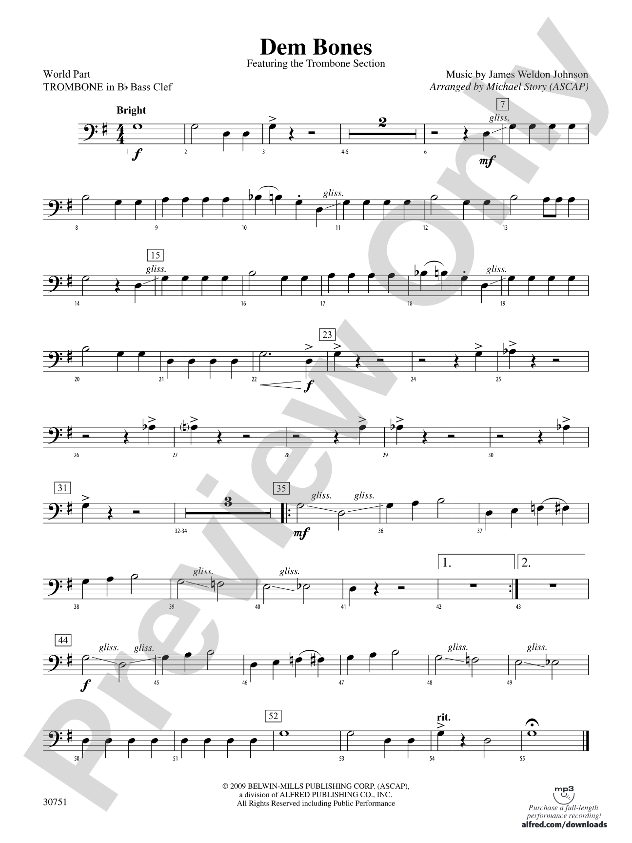 Dem Bones: (wp) 1st B-flat Trombone B.C.