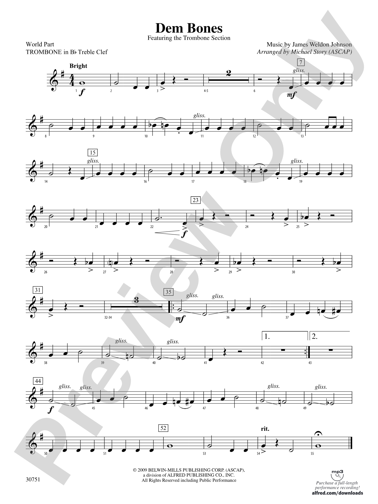 Dem Bones: (wp) 1st B-flat Trombone T.C.