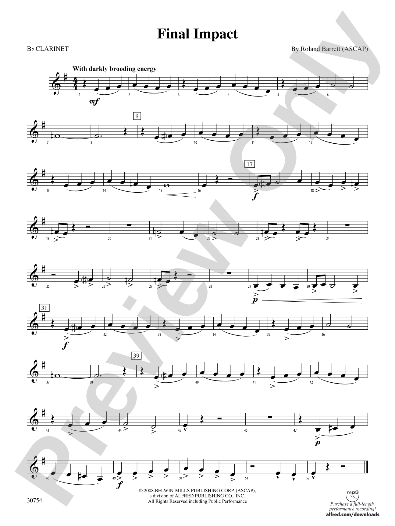 Final Impact: 1st B-flat Clarinet