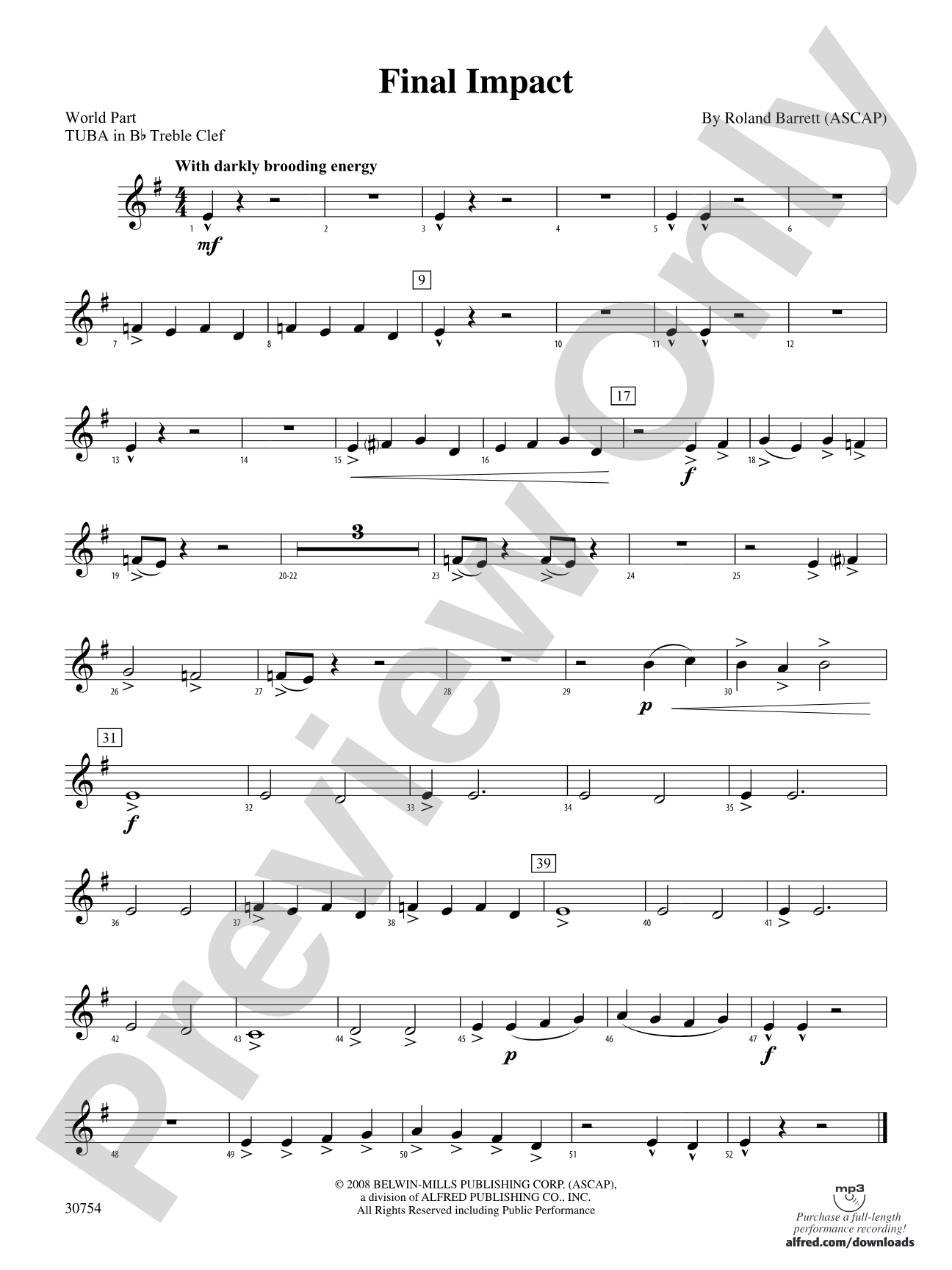 Final Impact: (wp) B-flat Tuba T.C.