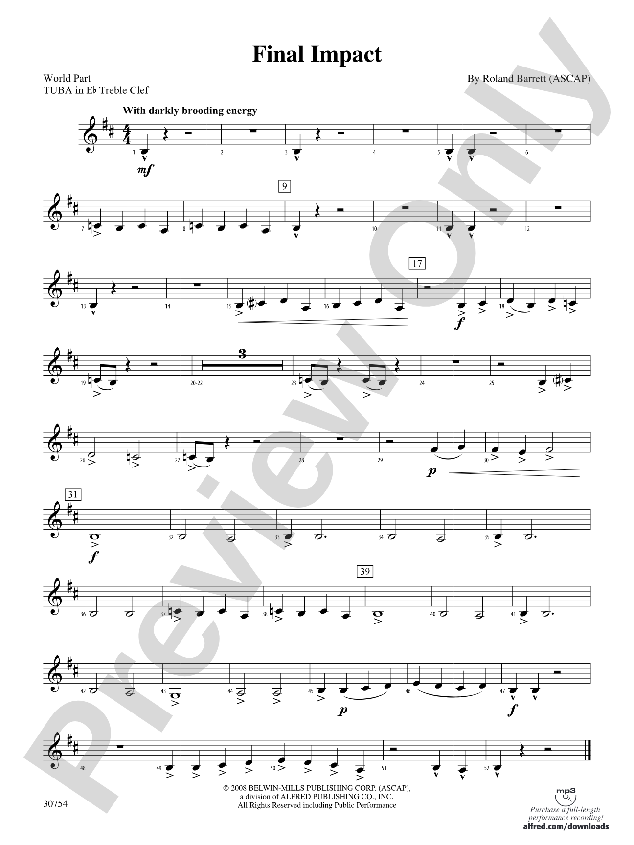 Final Impact: (wp) E-flat Tuba T.C.