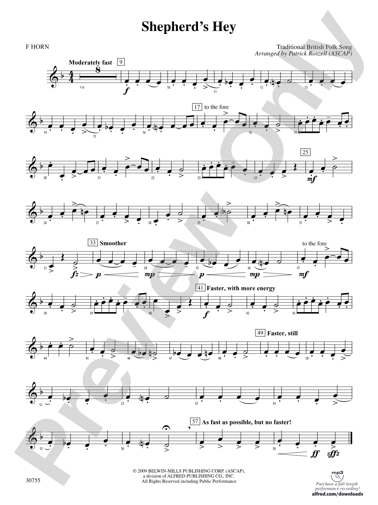 Shepherd's Hey: 1st F Horn
