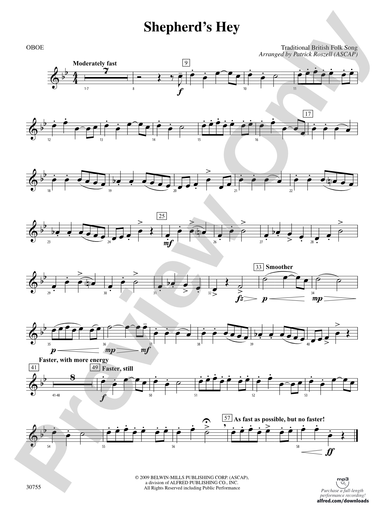 Shepherd's Hey: Oboe