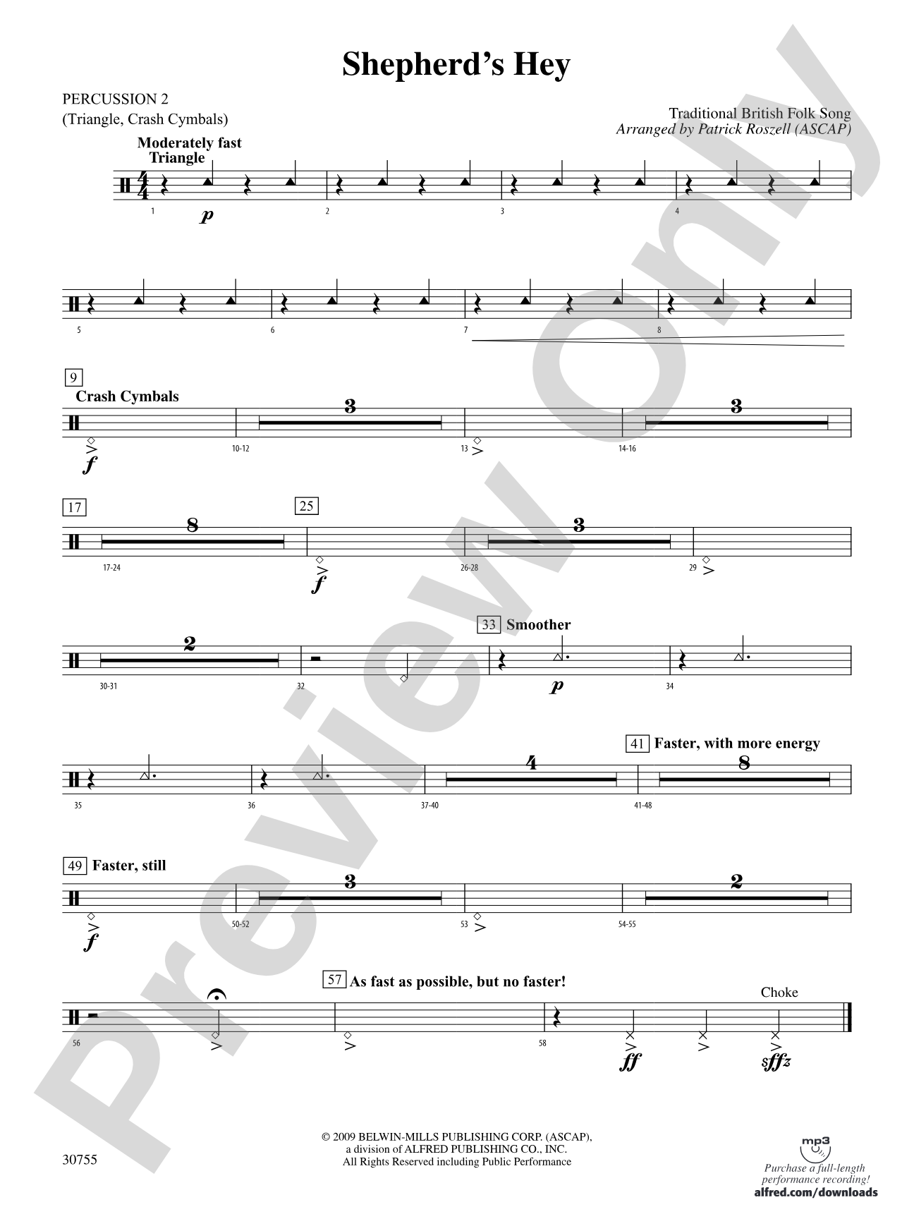 Shepherd's Hey: 2nd Percussion