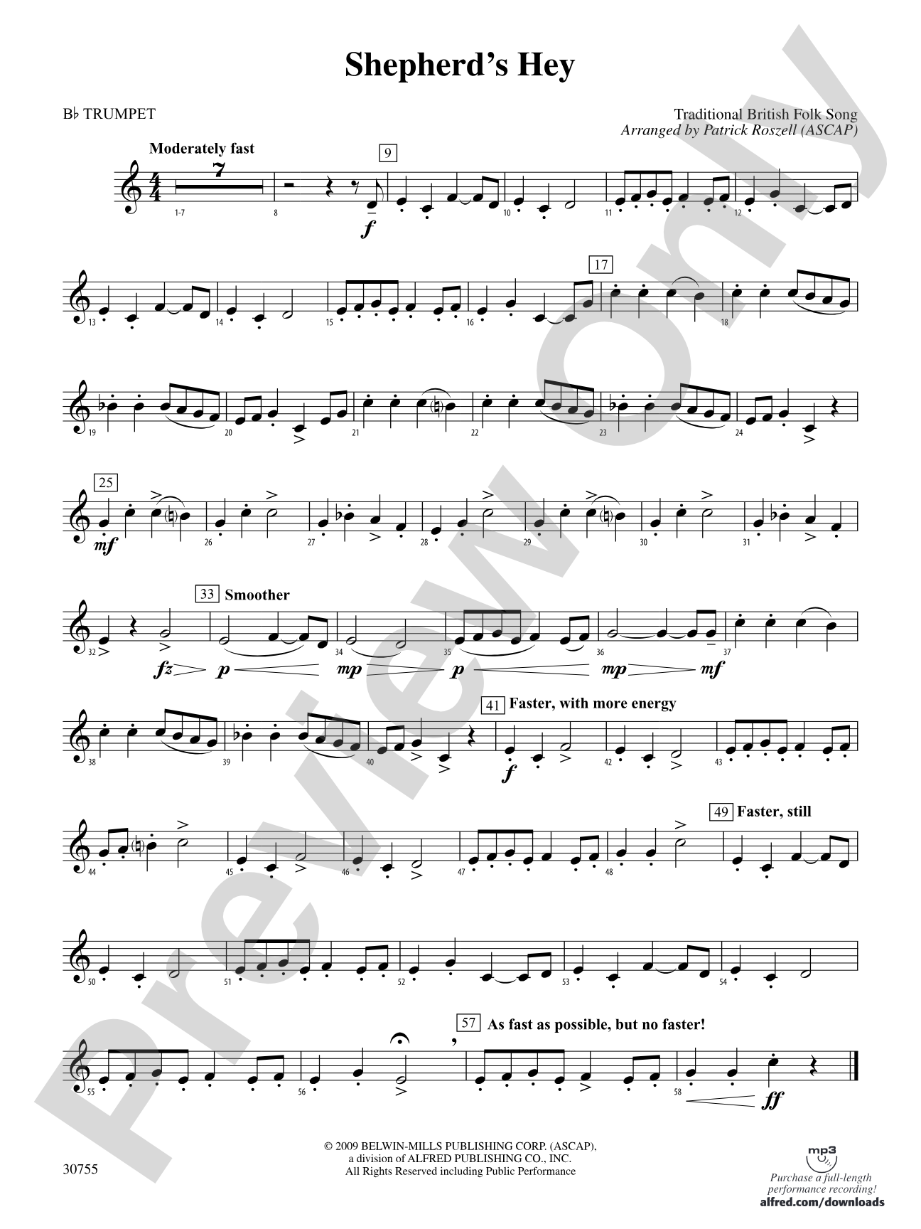 Shepherd's Hey: 1st B-flat Trumpet