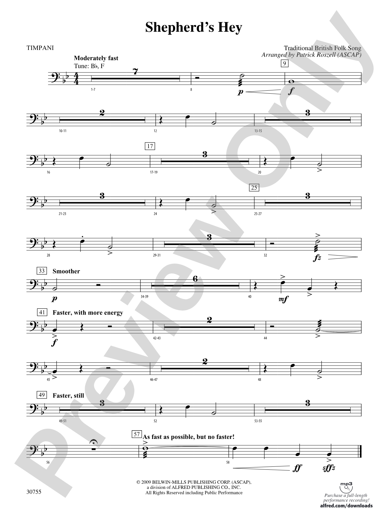 Shepherd's Hey: Timpani