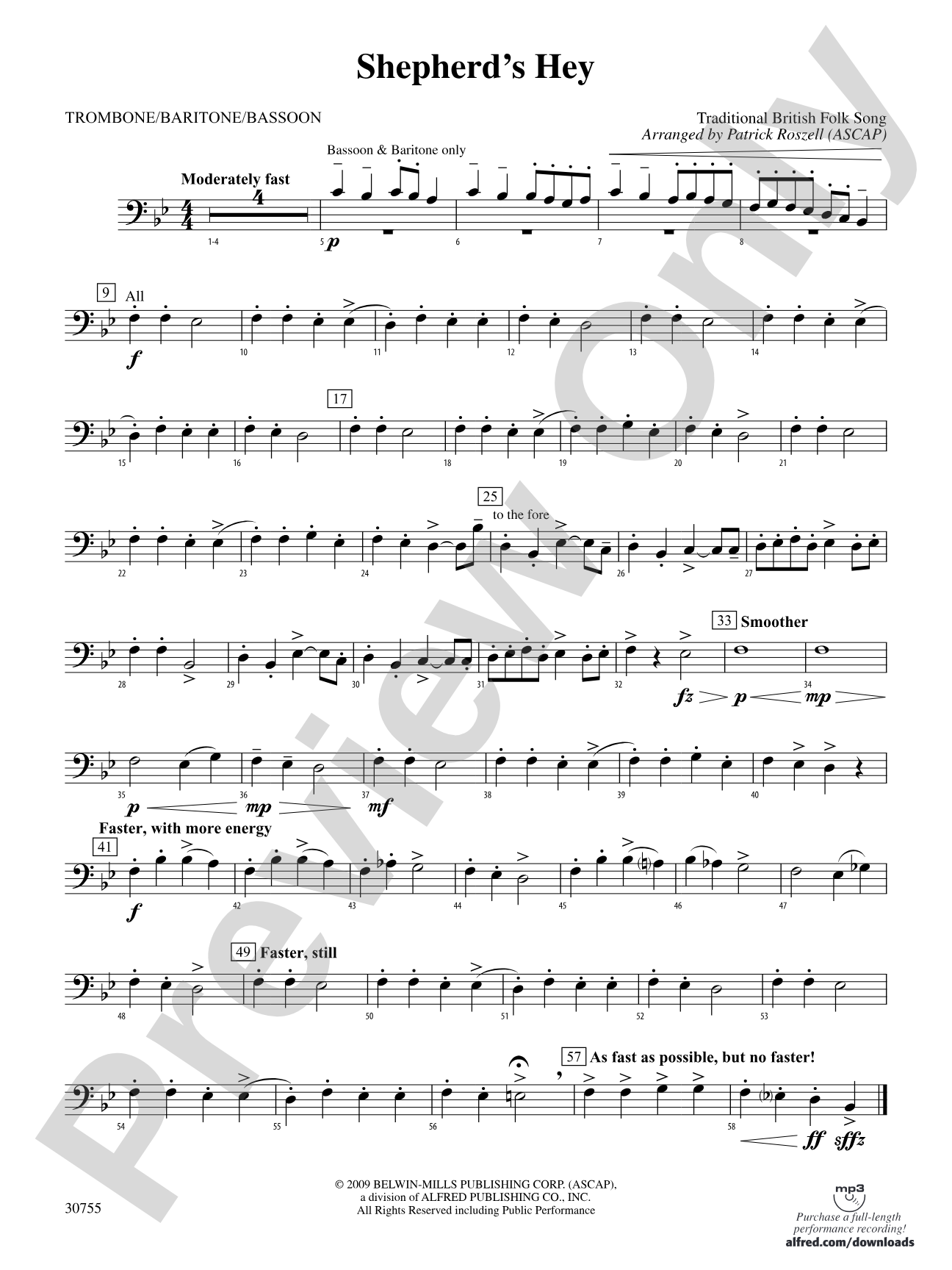 Shepherd's Hey: 1st Trombone