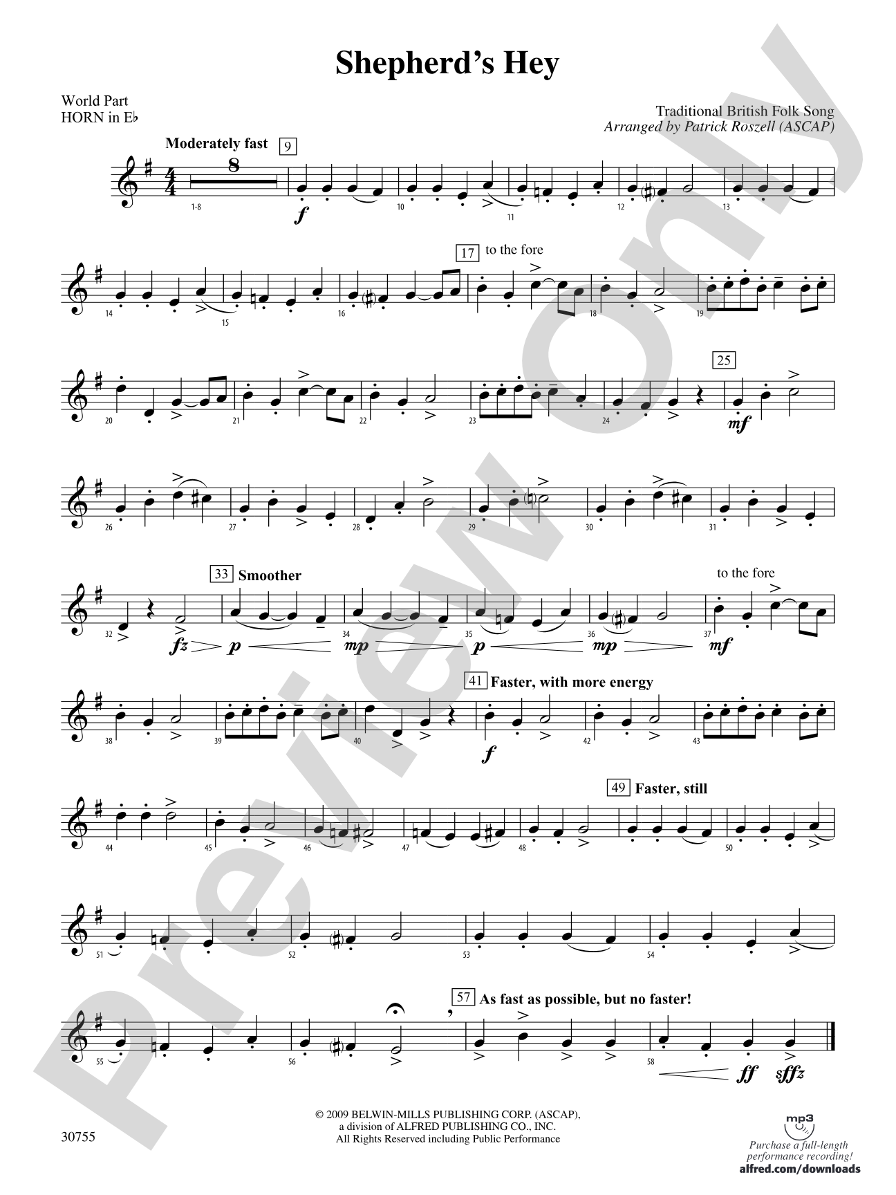 Shepherd's Hey: (wp) 1st Horn in E-flat