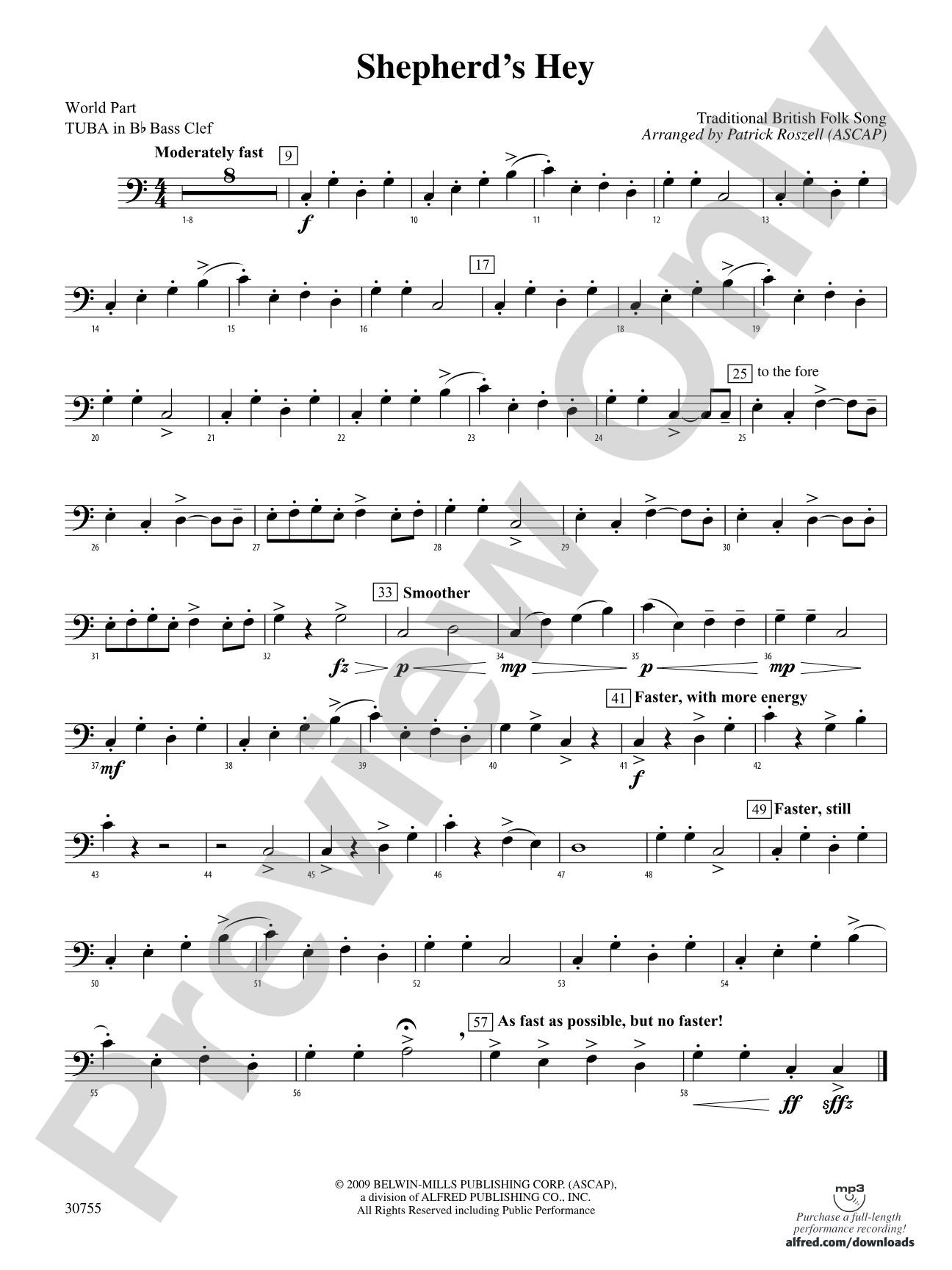 Shepherd's Hey: (wp) B-flat Tuba B.C.