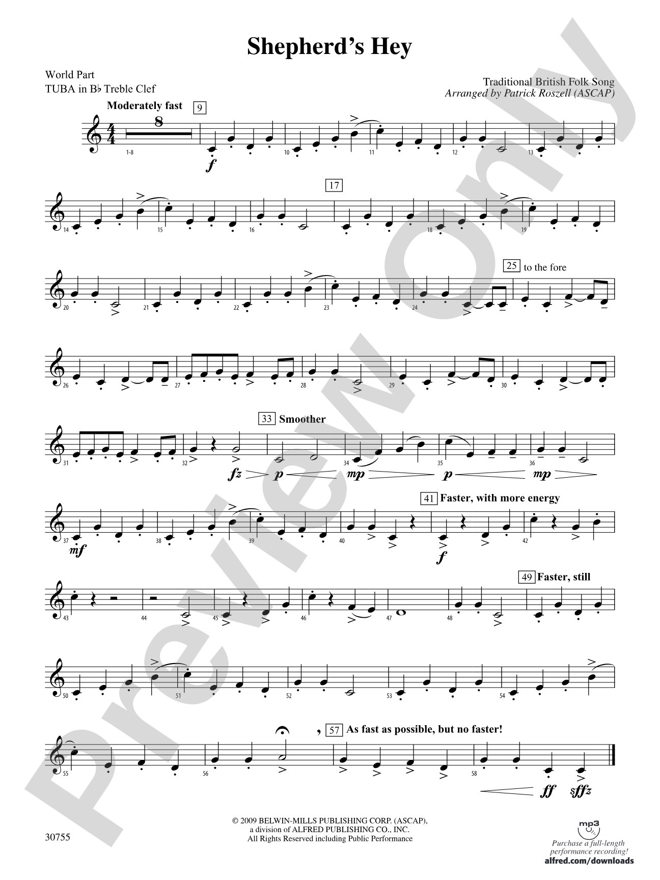 Shepherd's Hey: (wp) B-flat Tuba T.C.