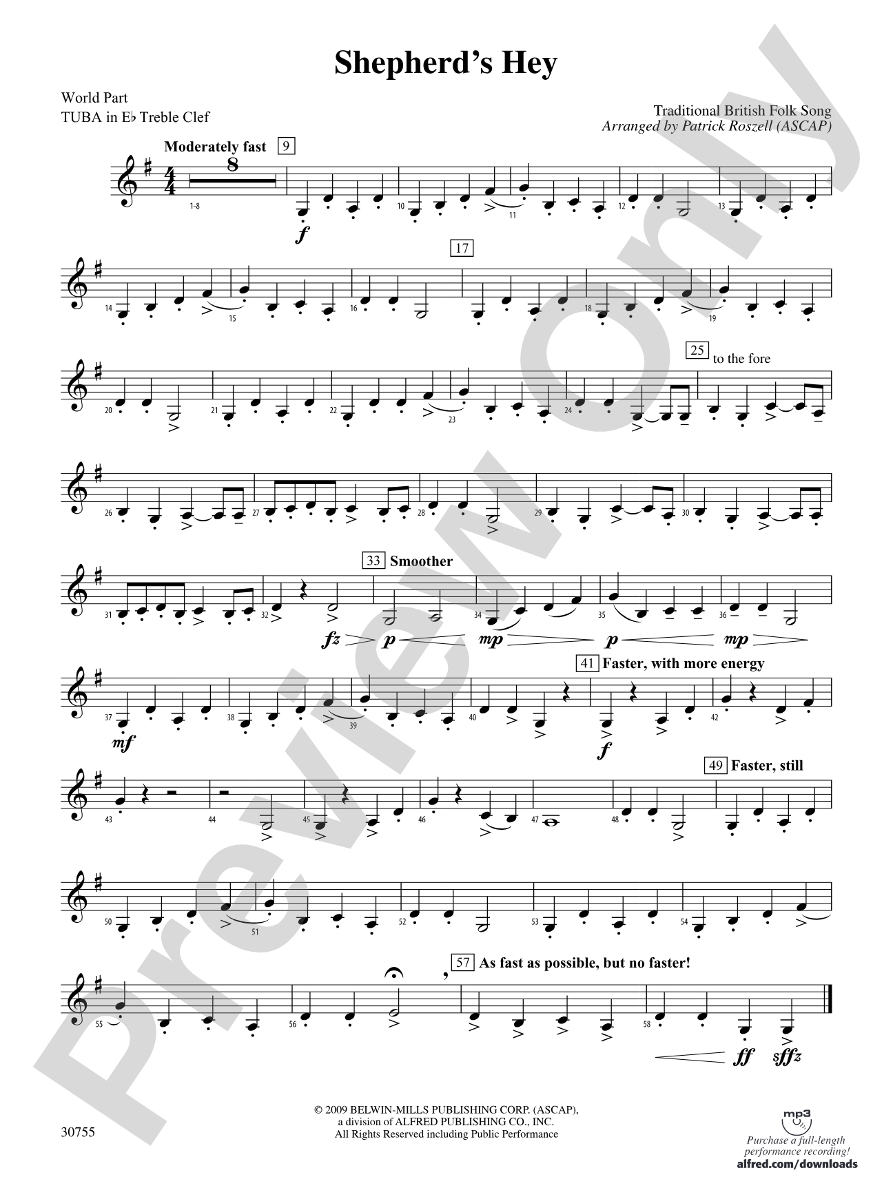Shepherd's Hey: (wp) E-flat Tuba T.C.