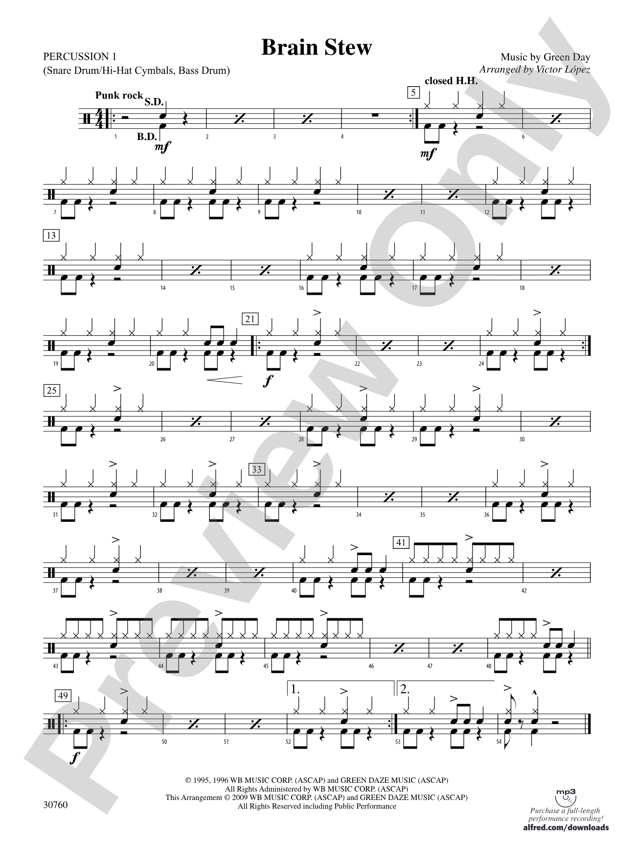 Brain Stew: 1st Percussion