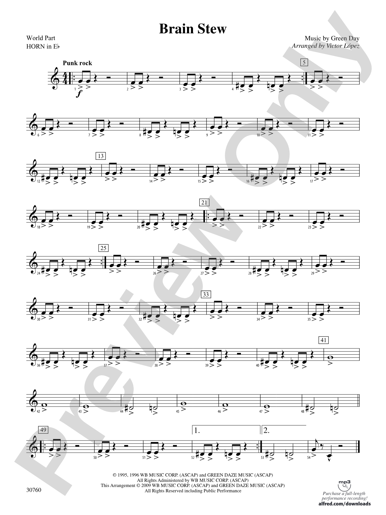 Brain Stew: (wp) 1st Horn in E-flat