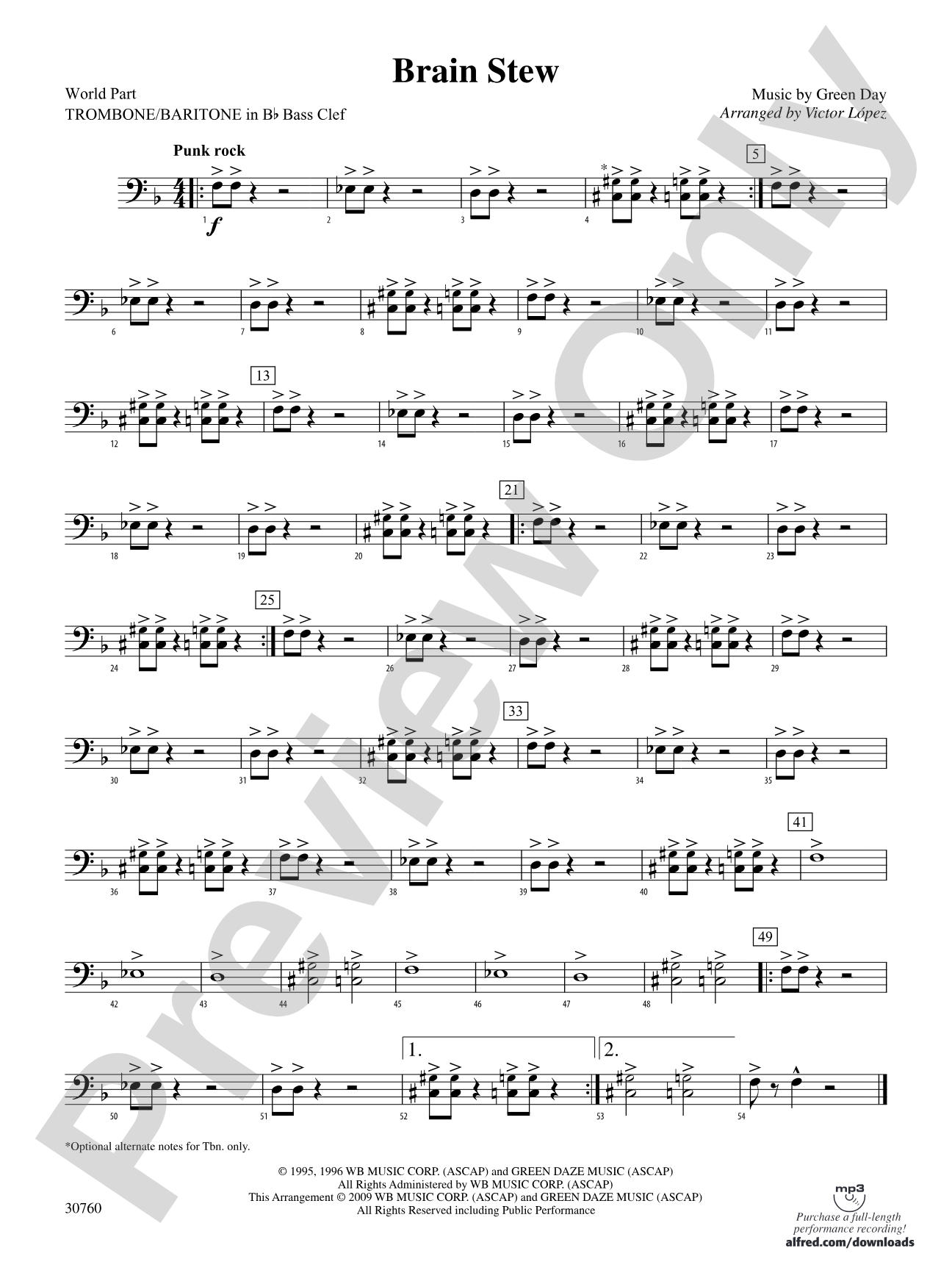 Brain Stew: (wp) 1st B-flat Trombone B.C.