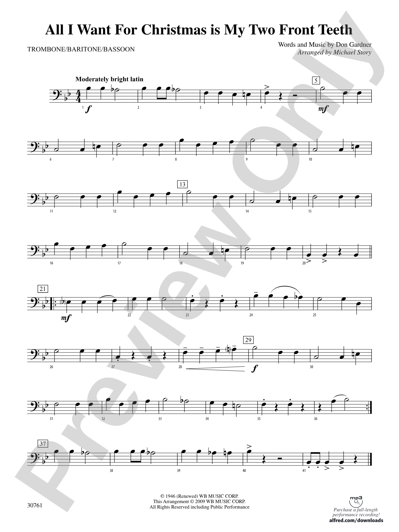 All I Want for Christmas Is My Two Front Teeth: 1st Trombone